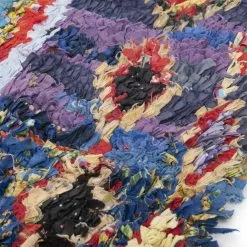 Marokkolainen Kilim Matto Boucherouite 250 X 140 Cm -Pyöreät matot myymälä 10b 99855