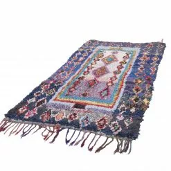 Marokkolainen Kilim Matto Boucherouite 250 X 140 Cm -Pyöreät matot myymälä 10f 72856