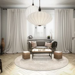 Pyöreät Matot - Santi (beige/valkoinen) -Pyöreät matot myymälä 120 puerta.skd11222.col803