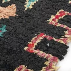 Marokkolainen Kilim Matto Boucherouite 260 X 150 Cm -Pyöreät matot myymälä 18b 21694