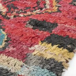 Marokkolainen Kilim Matto Boucherouite 260 X 130 Cm -Pyöreät matot myymälä 1b 92527