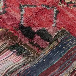 Marokkolainen Kilim Matto Boucherouite 260 X 130 Cm -Pyöreät matot myymälä 1d 34400