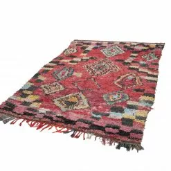Marokkolainen Kilim Matto Boucherouite 260 X 130 Cm -Pyöreät matot myymälä 1f 59277