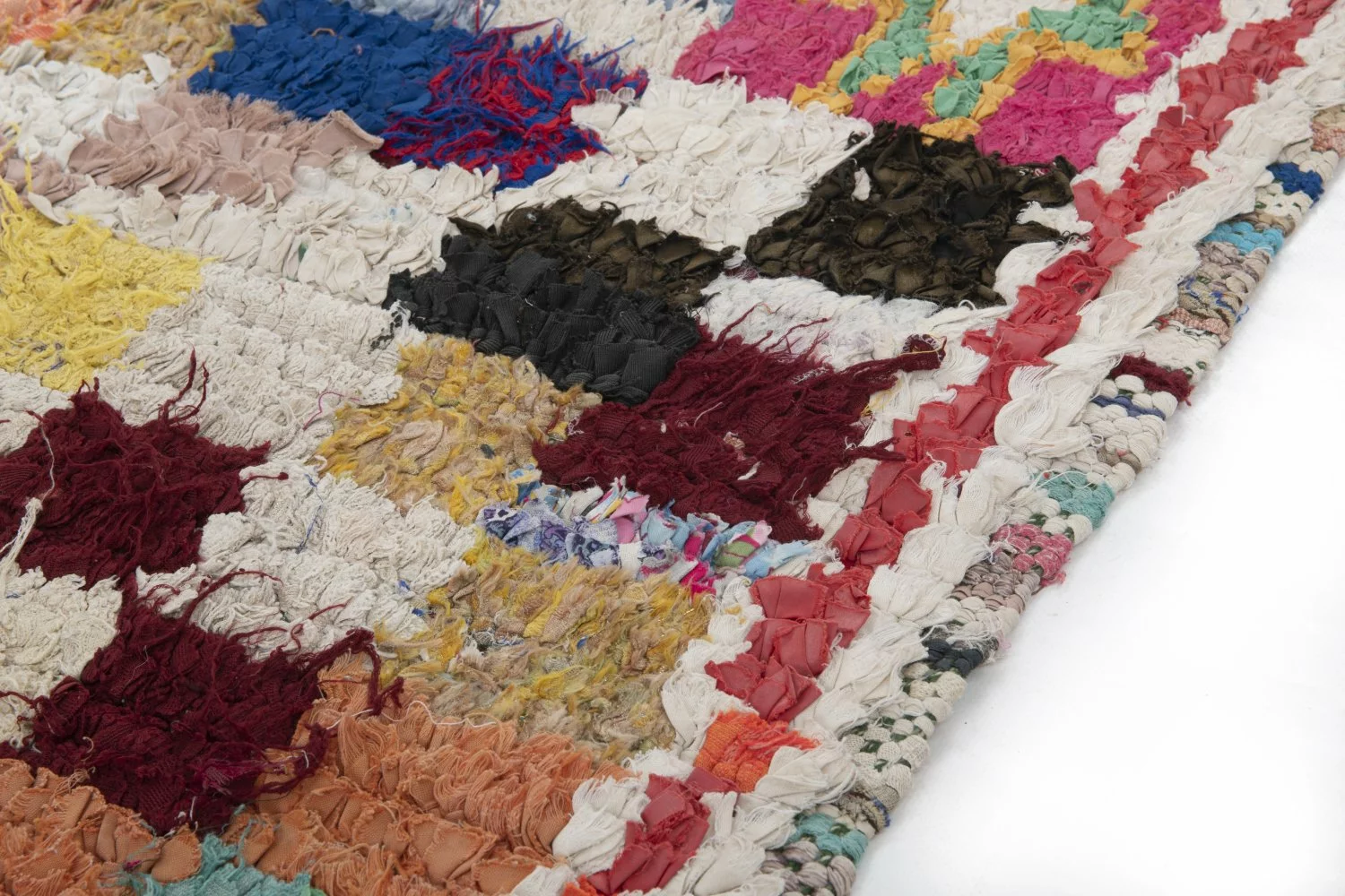 Marokkolainen Kilim Matto Boucherouite 250 X 110 Cm 4 Marokkolainen Kilim Matto Boucherouite 250 X 110 Cm - Image 2