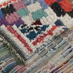 Marokkolainen Kilim Matto Boucherouite 250 X 110 Cm 10 Marokkolainen Kilim Matto Boucherouite 250 X 110 Cm -Pyöreät matot myymälä 20d 76006