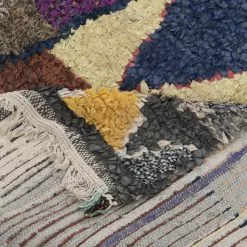 Marokkolainen Kilim Matto Boucherouite 270 X 130 Cm -Pyöreät matot myymälä 23d 34336