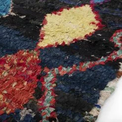 Marokkolainen Kilim Matto Boucherouite 290 X 150 Cm -Pyöreät matot myymälä 44b 58949