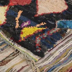 Marokkolainen Kilim Matto Boucherouite 290 X 150 Cm -Pyöreät matot myymälä 44d 47384