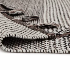 Räsymatto - Vinga (valkoinen/harmaa/musta) -Pyöreät matot myymälä 482224