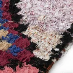 Marokkolainen Kilim Matto Boucherouite 240 X 130 Cm -Pyöreät matot myymälä 4b 23325