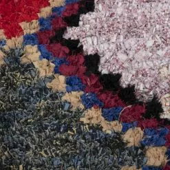 Marokkolainen Kilim Matto Boucherouite 240 X 130 Cm -Pyöreät matot myymälä 4c 68532