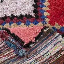 Marokkolainen Kilim Matto Boucherouite 240 X 130 Cm -Pyöreät matot myymälä 4d 65495