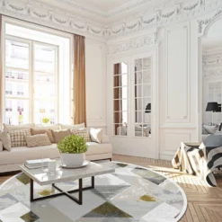 Pyöreät Matot - Samos (harmaa /multi) -Pyöreät matot myymälä 5 grapes.skd11226.col801.round .d10.p5