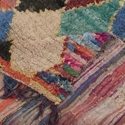 Marokkolainen Kilim Matto Boucherouite 290 X 120 Cm -Pyöreät matot myymälä 52d 70062