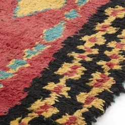 Marokkolainen Kilim Matto Boucherouite 270 X 130 Cm -Pyöreät matot myymälä 53b 27466