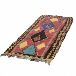 Marokkolainen Kilim Matto Boucherouite 270 X 130 Cm -Pyöreät matot myymälä 53f 82079