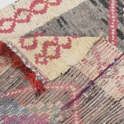 Marokkolainen Kilim Matto Boucherouite 270 X 100 Cm -Pyöreät matot myymälä 54d 17433