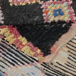 Marokkolainen Kilim Matto Boucherouite 220 X 130 Cm -Pyöreät matot myymälä 59d 8928