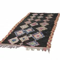 Marokkolainen Kilim Matto Boucherouite 220 X 130 Cm -Pyöreät matot myymälä 59f 98419