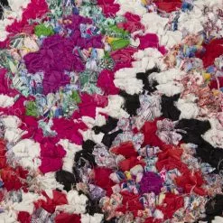 Marokkolainen Kilim Matto Boucherouite 210 X 140 Cm -Pyöreät matot myymälä 7c 19114