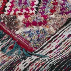 Marokkolainen Kilim Matto Boucherouite 210 X 140 Cm -Pyöreät matot myymälä 7d 99739