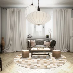 Pyöreät Matot - Trapani (beige/valkoinen) 6 Pyöreät Matot - Trapani (beige/valkoinen) -Pyöreät matot myymälä 94 smile.skd11200.col801.round