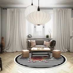 Pyöreät Matot - Develi (musta/valkoinen) -Pyöreät matot myymälä 98 stera.skd11248.col801.round