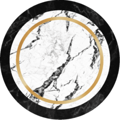 Pyöreät Matot - Avola (musta/valkoinen/kulta)