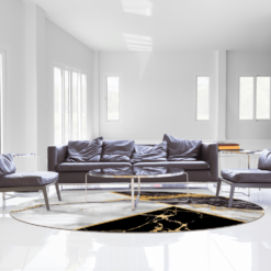 Pyöreät Matot - Cassa (harmaa/musta/kulta) -Pyöreät matot myymälä cassarunda