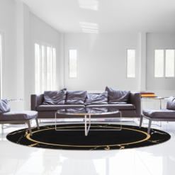 Pyöreät Matot - Cerasia (musta/kulta) -Pyöreät matot myymälä cerasia4runda