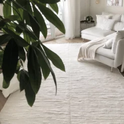 Räsymatto - Silje (valkoinen) -Pyöreät matot myymälä cred produktbild siljevit