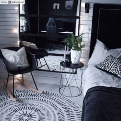 Pyöreät Matot - Brussels Night (harmaa) -Pyöreät matot myymälä credbilder mall brussels night3