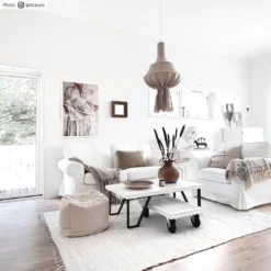 Räsymatto - Silje (valkoinen) -Pyöreät matot myymälä credbilder mall silje vit