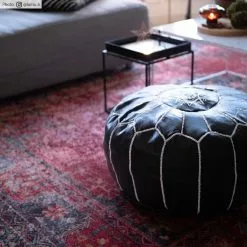 Rahi - Marokkolainen Rahi (Musta/Valkoinen) -Pyöreät matot myymälä credbilder mall soussi rod multi marockansk