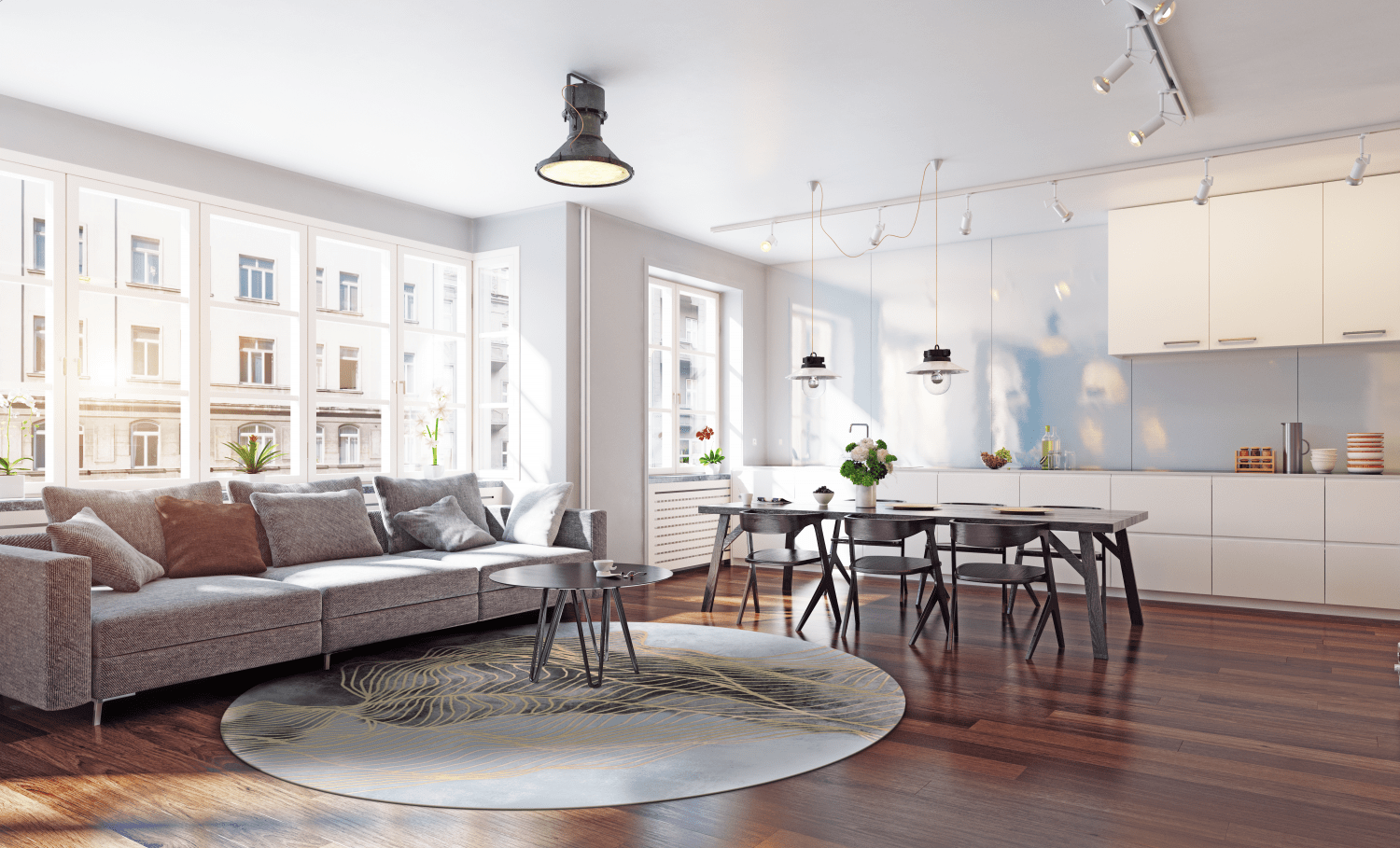 Pyöreät Matot - Ekual (sininen/harmaa/kulta) 6 Pyöreät Matot - Ekual (sininen/harmaa/kulta) - Image 4