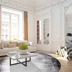 Pyöreät Matot - Rosia (harmaa) -Pyöreät matot myymälä dt70231 101 160xyuvarlak