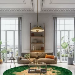 Pyöreät Matot - Positano (beige/vihreä) -Pyöreät matot myymälä dt70235 101.positano 160xyuvarlaka