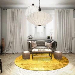 Pyöreät Matot - Salitto (kulta) -Pyöreät matot myymälä dt70236 101 160xyuvarlak