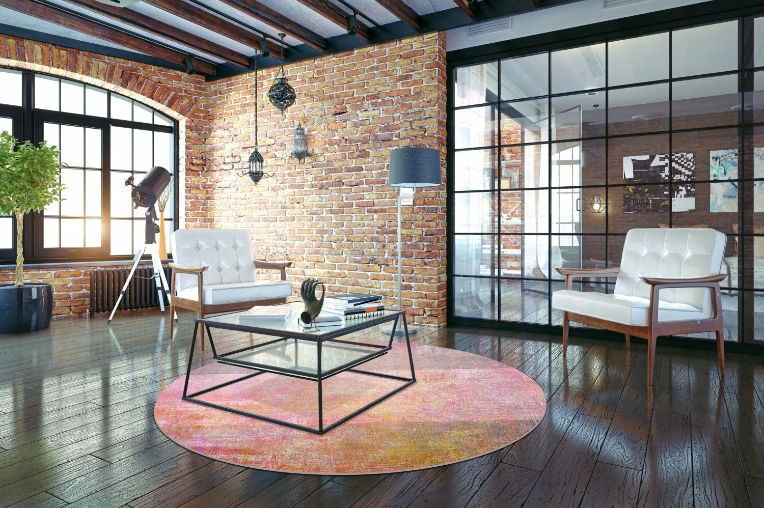 Pyöreät Matot - Cicoria (vaaleanpunainen/violetti) 4 Pyöreät Matot - Cicoria (vaaleanpunainen/violetti) - Image 2