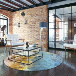 Pyöreät Matot - Manlieu (sininen/multi/kulta) -Pyöreät matot myymälä dt70256 101 160xyuvarlak