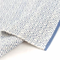 Räsymatto - Falster (sininen) -Pyöreät matot myymälä img 4516