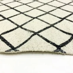 Räsymatto - Agadir (musta/valkoinen) -Pyöreät matot myymälä img 4711