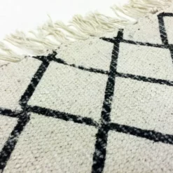 Räsymatto - Agadir (musta/valkoinen) -Pyöreät matot myymälä img 4712