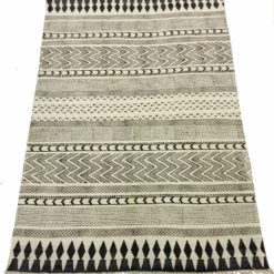 Räsymatto - Marrakech (musta/harmaa/valkoinen) -Pyöreät matot myymälä img 4736