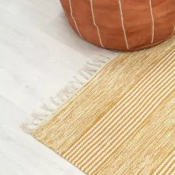 Räsymatto - Juni (keltainen/beige) -Pyöreät matot myymälä img 7410 31423