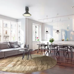 Pyöreät Matot - Junes (kulta) -Pyöreät matot myymälä interi1 25324