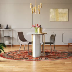 Pyöreät Matot - Soussi (punainen/multi) -Pyöreät matot myymälä interior 38 parquet plant table and chair 1026598056 1.0 alva ran skd11156.801 dt092795.101.round