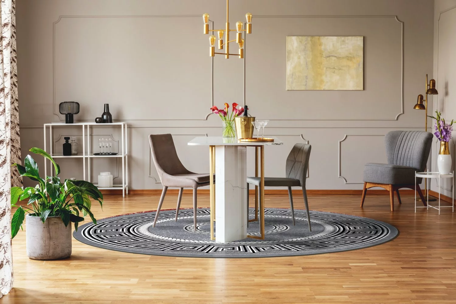 Pyöreät Matot - Ankara Versace (harmaa) - Image 2