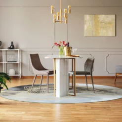 Pyöreät Matot - Ekual (sininen/harmaa/kulta) 8 Pyöreät Matot - Ekual (sininen/harmaa/kulta) -Pyöreät matot myymälä interior 38 parquet plant table and chair 1026598056 1.0 ekual.dt20560.101 skd11211.col801.round