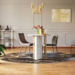 Pyöreät Matot - Sanza (harmaa /multi) -Pyöreät matot myymälä interior 38 parquet plant table and chair 1026598056 1.0 elad.skd11199.col801.round